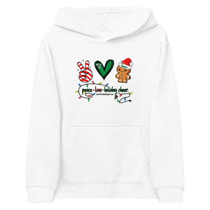 Peace Love Holiday Cheer youth hoodie